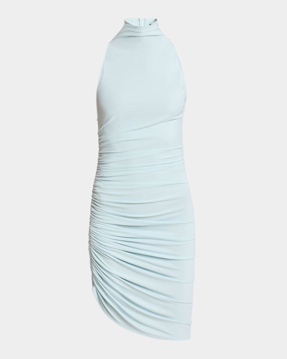 Gathered Turtleneck Mini Dress